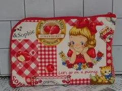 マーガレットソフィー柄　ハンドメイド　L字ファスナーポーチ　カードポケット　便利