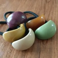 カラフルな楕円型ヘアゴム5個セット