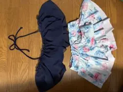 ネイビー フリル付きセパレート水着