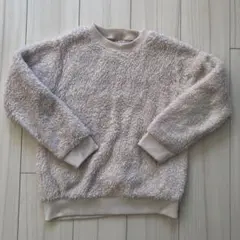 ホワイト　白　ボア　フリース トレーナー 140 女の子　長袖　トップス　服