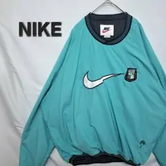 【美品】NIKE　ナイキ　ナイロンプルオーバー　BIGロゴ　銀タグ　90s