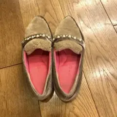 子供用シューズ ファーパンプス フォーマルシューズ21cm