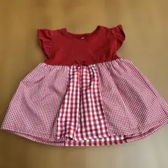 西松屋 赤チェックTシャツ サイズ120