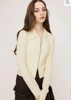 SLY FRONT ZIP JQ トップス ホワイト