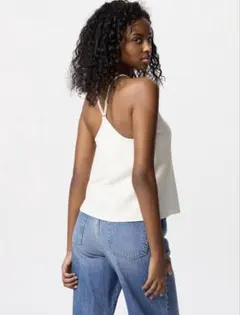 UNIQLO クレープジャージーブラキャミソール Lサイズ　ホワイト