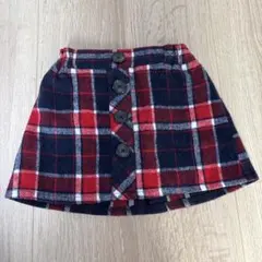 赤・紺チェック柄スカート 90サイズ