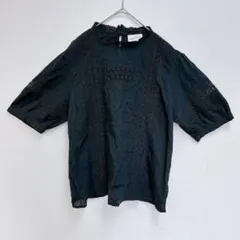 UniversalThread レースブラウス 大きめ XXL 黒 コットン