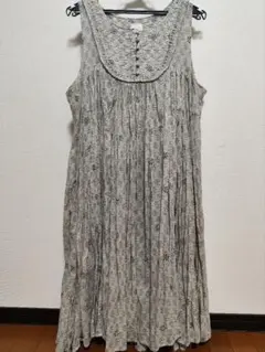 maison de soil*ブロックプリントVネックキルティングワンピース