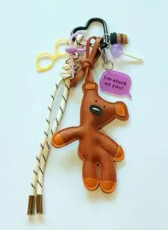 茶色のクマ バッグチャーム じゃらじゃらキーホルダー