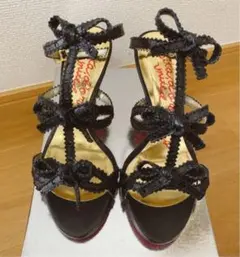 odette e odile リボンストラップサンダル