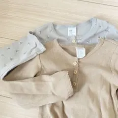 H&M オーガニックコットンロンパース2枚セット