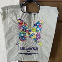 ボールアンドチェーンバタフライ刺繍トートバッグ/M