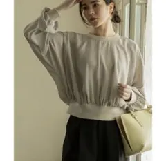 《Mサイズ》シアードルマントップス ライトグレー