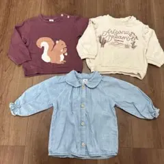 H&M ベビートップス　3点まとめ　80サイズ　女の子