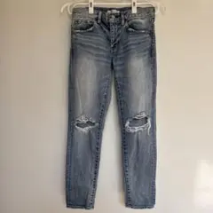 moussyダメージ加工 ライトブルーデニム サイズ 25