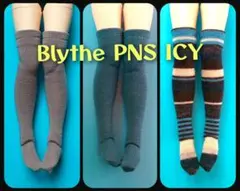 ★12時前100円引 ブライス　ニーハイ　3足　秋冬ボーダー　靴下