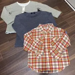 キッズ服 長袖シャツ 3点セット 100cm