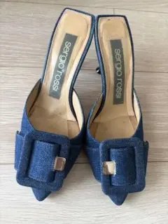 【美品】Sergio Rossi デニムミュール サンダル　35のサムネイル
