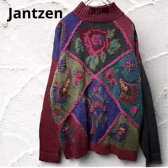 【希少】ジャンセン ヴィンテージ 手刺繍 ハイネック ニット セーター レトロのサムネイル