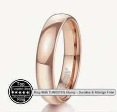 高品質タングステンミラー仕上げ製 ローズゴールドリング　男女