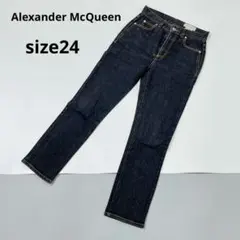 美品 アレキサンダーマックイーン デニム パンツ 24 レザーパッチ 革タグのサムネイル