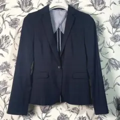 【スーツセレクト】チェックスカート スーツセット ウォッシャブル ネイビー 9