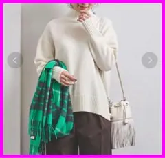 UNITED ARROWS W/CA スリット ハイネック ニット W †