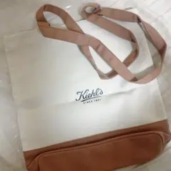 Kiehl's ノベルティ トートバッグ A4 ホワイト/オレンジ