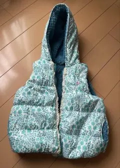 ハッシュアッシュ リバーシブルベスト 100cm ダウンベスト