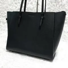 未使用級キャサリンハムネット トートバッグ レザーシボ革 肩掛A4自立