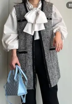 【未使用】ツイードロングジレ