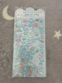 ぷくぷくシール　うさぎ　ブルー