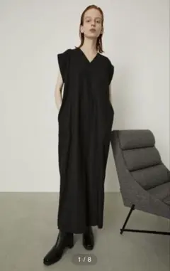 RIM.ARK リムアーク　スリーブストレートワンピース　ブラック 36