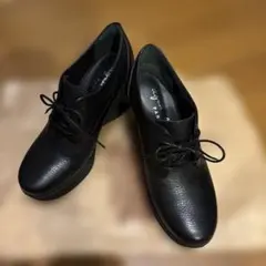美品！アニエス黒レザーウェッジパンプス