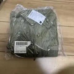 ペアマノンコーデュロイ長袖シャツ 100cm カーキ　緑