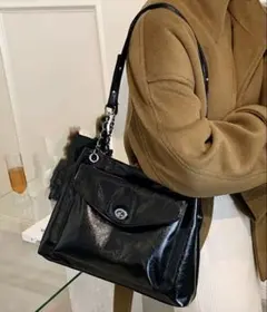 SHEIN ショルダーバッグ トートバッグ 大容量 ブラック 黒のサムネイル