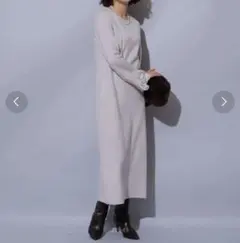 Arpegestory 袖口レースニットワンピ