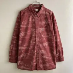 美品　コロンビア　ハンティングシャツ　アニマル総柄　長袖シャツ　ボタンダウン