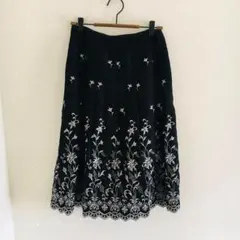 【CORDIER】フレアスカート　【L】刺繍　キレイめ　上品　エレガント