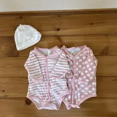 ベビー肌着　長袖　女の子向け　60㎝　2点とH&M帽子のセット