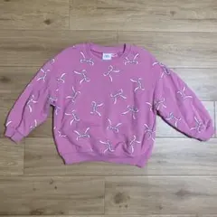 ZARAリボンプリントスウェット 100