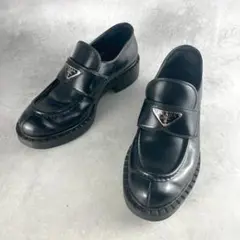 証明書付き✨PRADA　チョコレート　ローファー　ブラッシュドレザー　三角ロゴ PRADA プラダ ローファー 2DE127 055 F0002 メンズ チョコレート