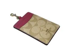 COACH パスケース 定期入れ シグネチャー ピンク