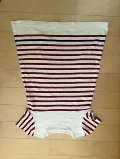 赤と白のストライプ 半袖Tシャツ 130