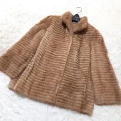 SAFURON　毛皮　サフロン　コート　レディース　11号　ミンクファー sankyo shokai ミンク コート シルバーフォックス トリミング