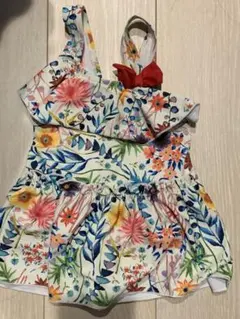 オーシャンアンドグラウンド　花柄 女の子用 ワンピース水着　90