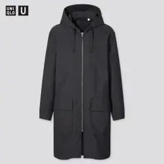 UNIQLO U フーデッドコート437145ブラック Sサイズ