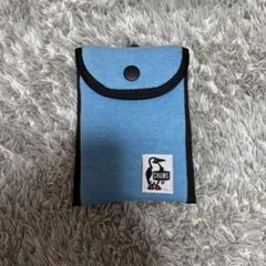 CHUMS 青 ポーチ スナップボタン付き