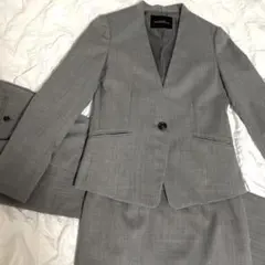 green label relaxing スーツ3点セット　ノーカラー　グレー