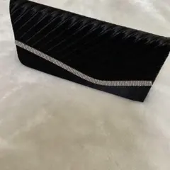 【100円値下げ中】 ブラック ストーン装飾 クラッチバッグ